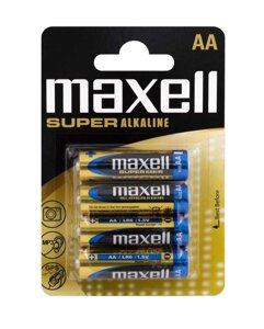 Батарейка maxell LR-6 SUPER 4PK BLIST 4шт (M-774409.04. EU)