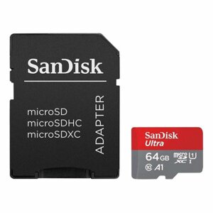 MicroSDXC (UHS-1) SanDisk Ultra 64Gb class 10 A1 (140Mb/s) (adapter SD)