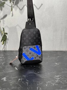 Чоловіча сумка слинг екошкіра Louis Vuitton, сумка нагрудна чоловіча екошкіра