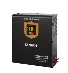 Джерело безперебійного живлення настінний (ІБП) 700/1000W KEMOT PROsinus 1000 12v Чорний