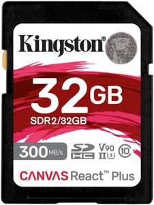 Карта памяти Kingston 32GB class 10 UHS-II U3 Canvas React Plus (SDR2/32GB)