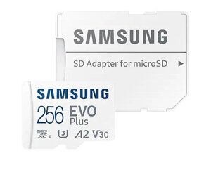 Карта пам'яті samsung evo plus microsdxc 256GB UHS-I U3 V30 A2 + SD адаптер (MB-MC256KA/EU)