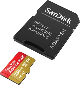 Карта памяти sandisk 256GB microsd class 10 V30 extreme PLUS (sdsqxbd-256G-GN6ma)