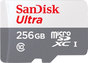 Карта памяти sandisk 256GB microsdxc class 10 UHS-I ultra (sdsqunr-256G-GN3mn)