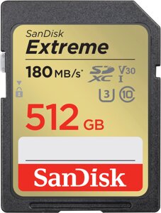 Карта пам'яті sandisk 512GB SD class 10 UHS-I U3 V30 extreme (sdsdxvv-512G-GNCIN)