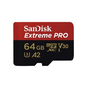 Карта памяти sandisk 64GB microsdxc class 10 UHS-I U3 extreme pro V30 (sdsqxcu-064G-GN6ma)