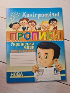 Книга - Каліграфічні Прописи. зошит за шаблоном. українська мова