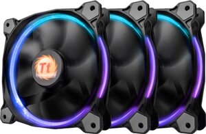 Кулер для корпусу ThermalTake Riing 12 LED RGB 256 Colors Fan (комплект з 3-х) (CL-F042-PL12SW-B)