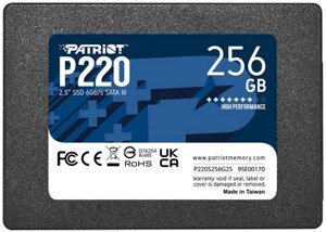 Накопичувач SSD patriot 256GB P220 2.5" sataiii TLC (P220S256G25)