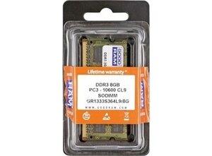 Оперативна пам'ять goodram 8 GB SO-DIMM DDR3 1333 mhz (GR1333S364L9/8G)