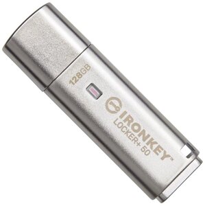 USB флешка kingston 128GB ironkey locker plus 50 AES encrypted USB 3.2 (IKLP50/128GB)