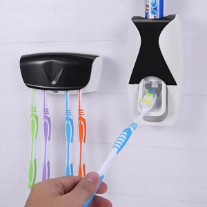 Автоматичний дозатор зубної пасти з настінним кріпленням, тримач зубної щітки