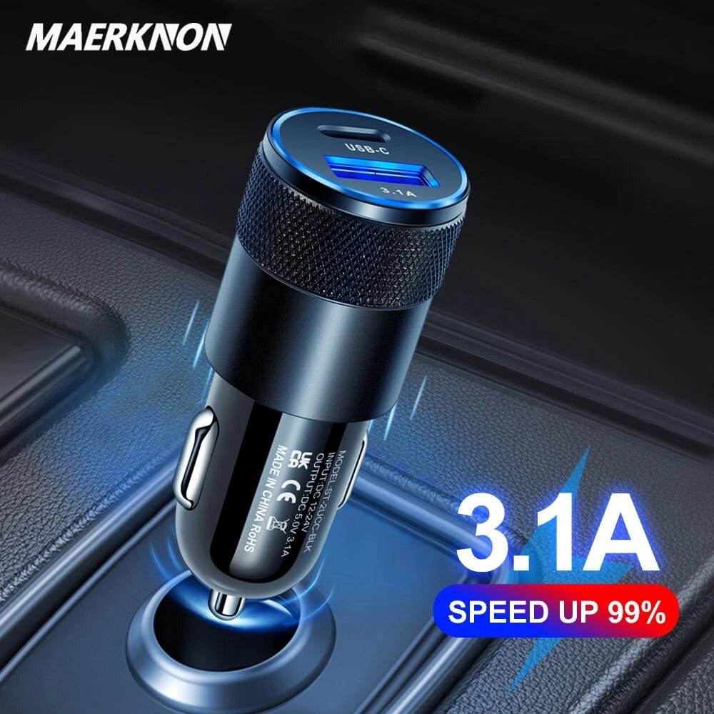 Автомобільна зарядка АЗП Z44 Leading PD 20 W + QC3.1 (Type-C + USB) від компанії Технозавр - фото 1