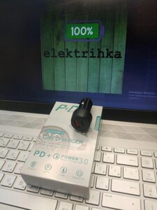 Автомобільна зарядка АЗП Z44 Leading PD 20 W + QC3.0 (Type-C + USB)