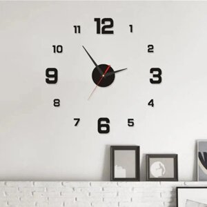 Годинник на стіну, креативна безрамна наклейка на стіну, безшумний годинник для домашнього офісу, вітальні, декор