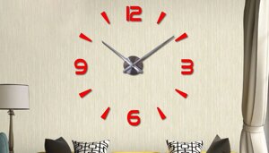 Годинник на стіну світний 3D, безкаркасний настінний годинник, наклейки на стіну, безшумний годинник