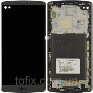 Дисплей LG H900, LG V10, H901, H960, H961, VS990 Дисплей + тачскрін ( модуль ) чорний в рамці.