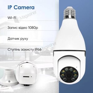 Камера лампочка відеоспостереження панорамна IP Wi-Fi Kerui CAMERA CAM L1 E27 WIFI IP 360/90 sw