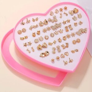 Набір милих міні-сережок-гвоздик (36 пар) для дівчаток, прикраси, подарунок для дівчаток