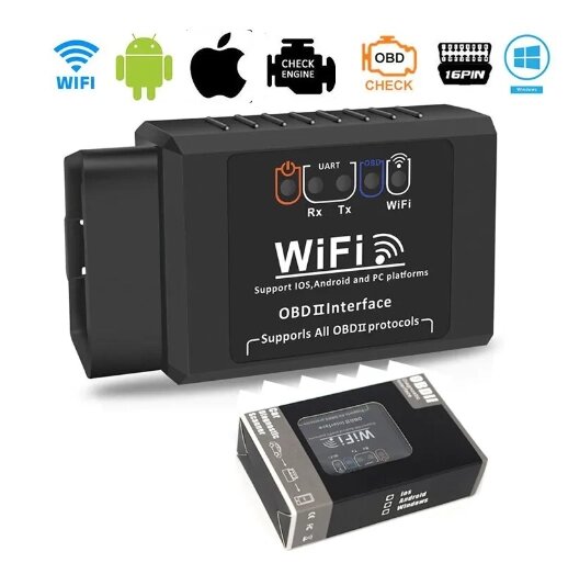 OBD2 Автосканер WIFI ELM327 V 1,5 сканер для iPhone IOS/Android Auto OBDII OBD 2 ODB II ELM 327 V1.5 WI-FI від компанії Технозавр - фото 1