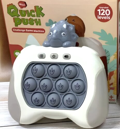 Портативна електронна консоль Quick Push: антистресова інтерактивна іграшка динозавр Pop it PRO