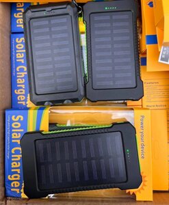 Повербанк USB Power Bank Solar Charger 20000 мА·год на сонячній батареї з ліхтариком, швидке заряджання від сонця.