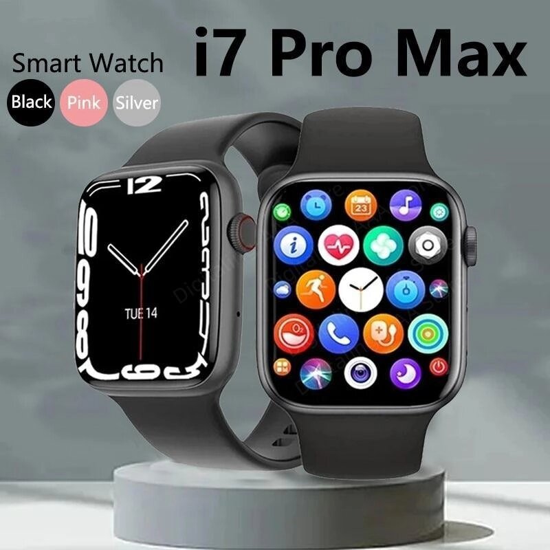 Смарт годинник Smart Watch I7 Pro Max з сенсорним екраном., Чорний від компанії Технозавр - фото 1