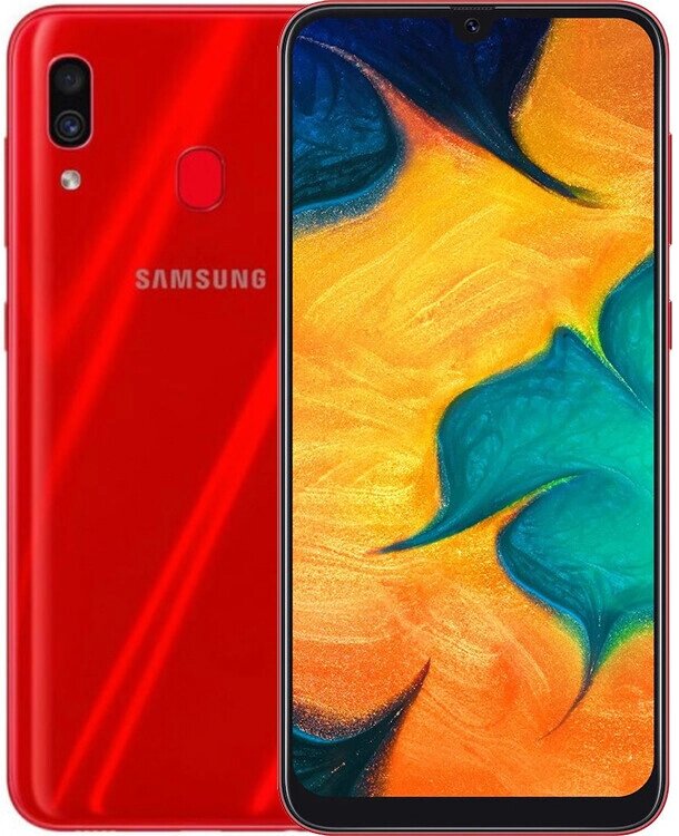 Смартфон Samsung Galaxy A30 3/32GB Red, Super AMOLED, Exynos 7904, 16+5 Мп, 4000 мАч від компанії Технозавр - фото 1