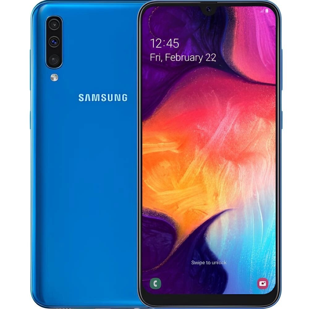 Смартфон Samsung Galaxy A50 (A505F) 4/128GB Blue 6.4" 2340x1080 2SIM LTE NFC Bluetooth 5.0 4000 mAh Exynos 96 від компанії Технозавр - фото 1