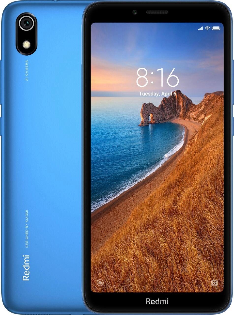 Смартфон Xiaomi Redmi 7A 2/16GB Blue, 2 SIM, 5.45" IPS, 13 Мп, Snapdragon 439, 4000 mAh від компанії Технозавр - фото 1