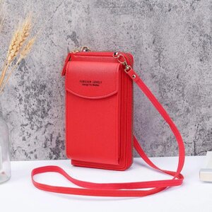 Жіночий клатч — гаманець сумочка для телефона червоний