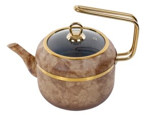 Чайник зі скляною кришкою Brioni Royal StoneTigereye 2.5 л 3.5 мм завтовшки 1764-051