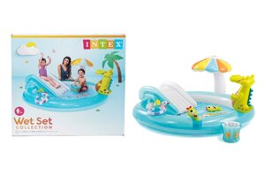 Ігровий центр INTEX "Крокодил" з гіркою, в коробці 57165 р. 201*170*84см