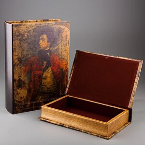 Книга-скринька Veronese з 2 шт Француз 22х31х7 см 046UE оздоблення шкірзам