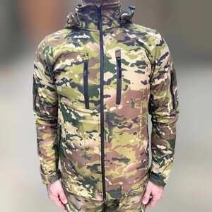 Куртка тактична Squad, Softshell, Мультикам, розмір 3XL, тепла куртка флісова для військових софтшелл