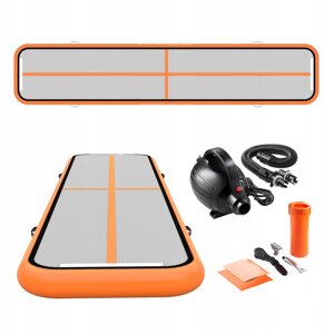 Мат гімнастичний надувний 4FIZJO Air Track Mat 500 x 100 x 15 см White/Orange (P-5907739311795)