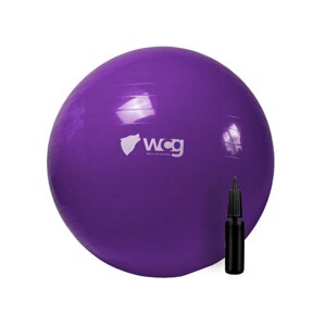 М'яч для фітнесу ( фітбол ) WCG 65 Anti-Burst 300кг Фіолетовий + насос