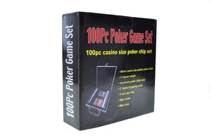 Настільна гра у покер "100Pc Poker Game Set" в жерстяному чемодані 22*23*7 см.