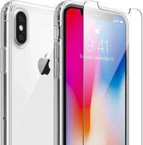 Чохол FlexGear з повним захистом для iPhone X XS та 2 захисними стеклами для екрану - Clear (500311222-X001LIP9BL)