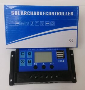 Контролер Заряду Сонячних Панелей 20А 12/24В РК-дисплей USB, ШІМ-контролер PWM - solar charge controller (5002425)