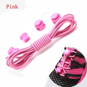 Шнурки, що не розвязуються, з затяжкою, 100см, колір рожевий, Clefers (589502)