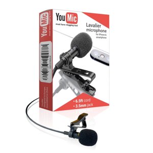 Петличний мікрофон (петличка) YouMic 3.5мм для телефону шнур 1,5 метра (581047)