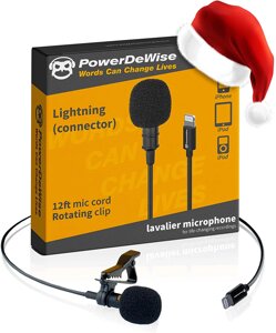 Петличний мікрофон PowerDeWise із Lightning штекером для запису на iPhone (581049)