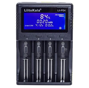 Профессиональное зарядное устройство liitokala lii-PD4 для аккумуляторов li-ion, ni-mh и lifepo4 - тип ааа, аа, а, sс,