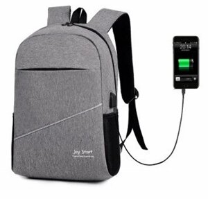 Рюкзак Joy Start Міський Щоденний - з Коннектором для заряджання телефону та audio-mini-jack портом для Навушників