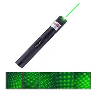 Лазер, лазерна указка Laser 303 Black (зелений промінь) з акумулятором 18650, що перезаряджається, зарядником у