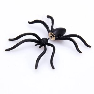 Модна сережка-гвоздик SV в одне вухо у вигляді павука Чорний (sv3070)