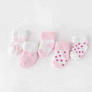 Набір дитячих шкарпеток для новонароджених SV шкарпетки для маленьких немовлят 5 пар S (0-6м) Рожевий (sv3191), S