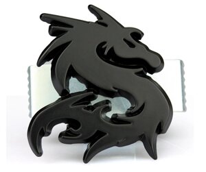 Наклейка на авто SV F44503 металева у вигляді китайського дракона 6,5*6,1 см Чорний (sv2636-11b)