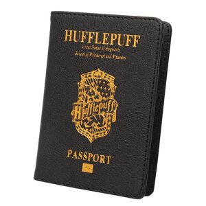 Обкладинка для паспорта SV у стилі Hufflepuff 14.5*10cm Style 14, Чорний